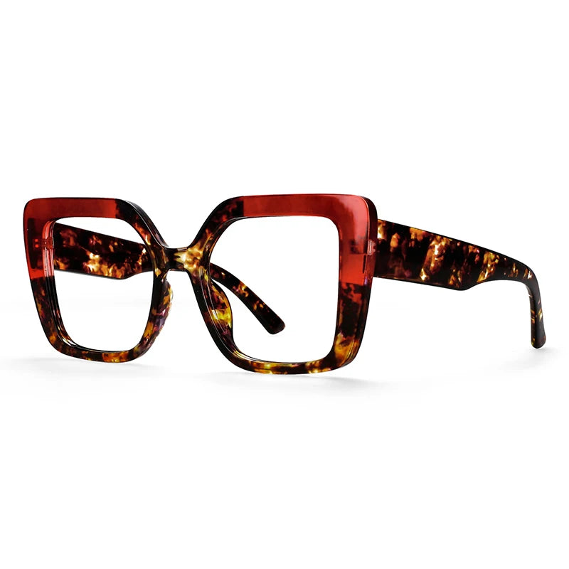 R56982 Colorful Large Size Reading Glasses Lady Trend Splicing Color Presbyopic Eyeglass Universal Prescription Spectacles Frame