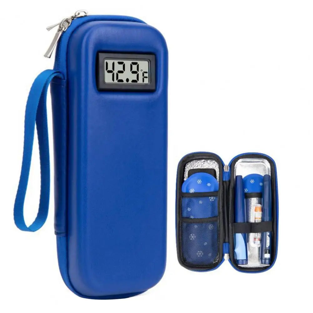 Insulin Refrigerator with Digital Temperature Display, Portable Insulin Cooler with 2 Long-Lasting Ice Packs for 8-12 Hours Cool