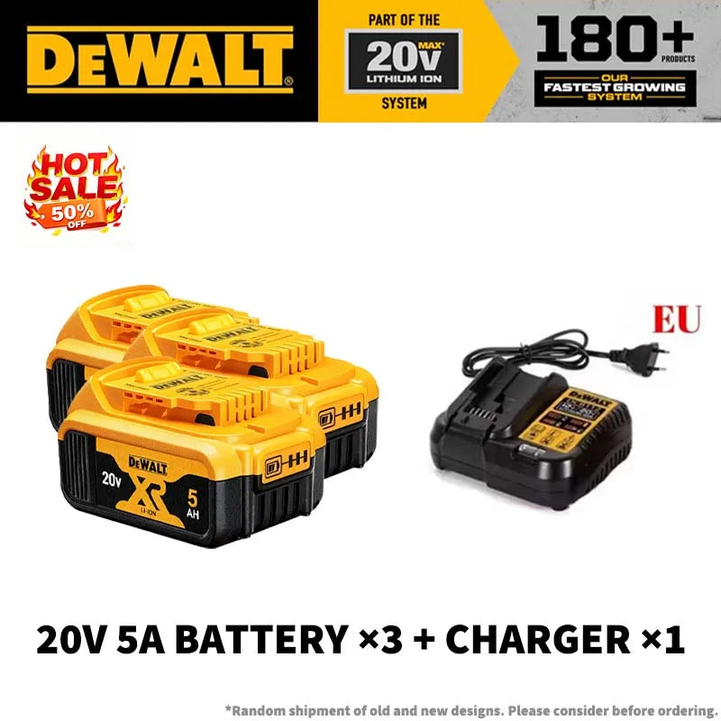 100% Genuine DEWALT 20V Max 2/5/6/9Ah Battery Charger Combo Li-Ion XR Series for Power Tools Battery DCB200,DCB202,DCB205,DCB206