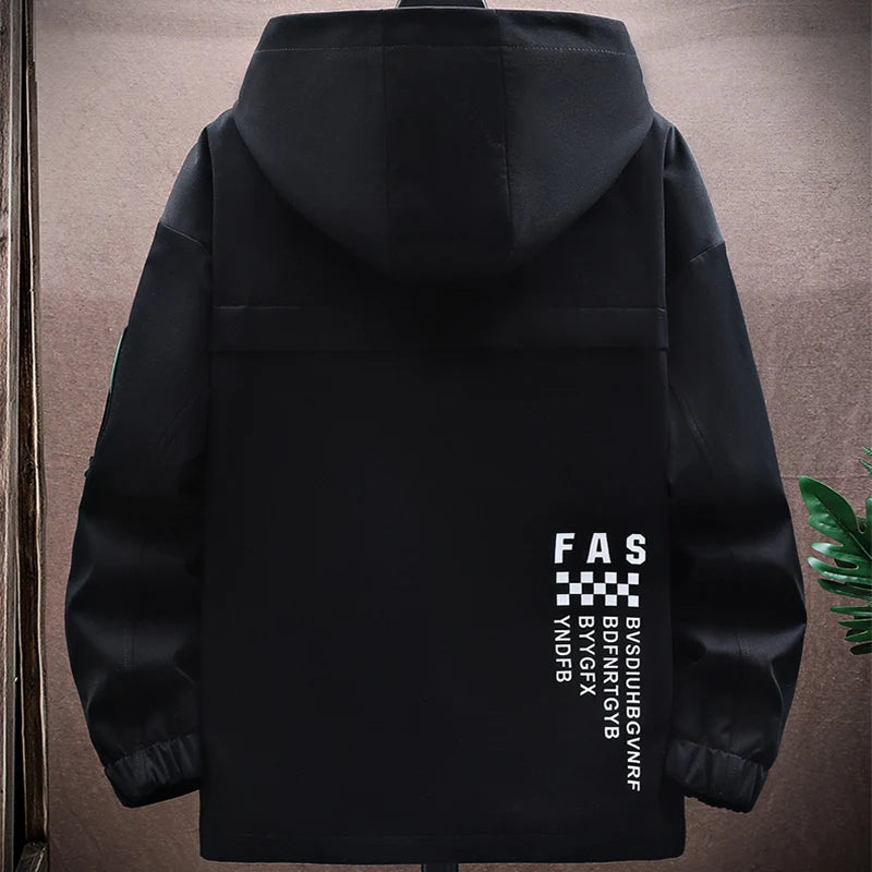 Fashion Men's Casual Hooded Jackets & Coats 2026 Spring Autumn Youth Streetwear Loose Windbreaker Quality Outdoor Tops Clothing