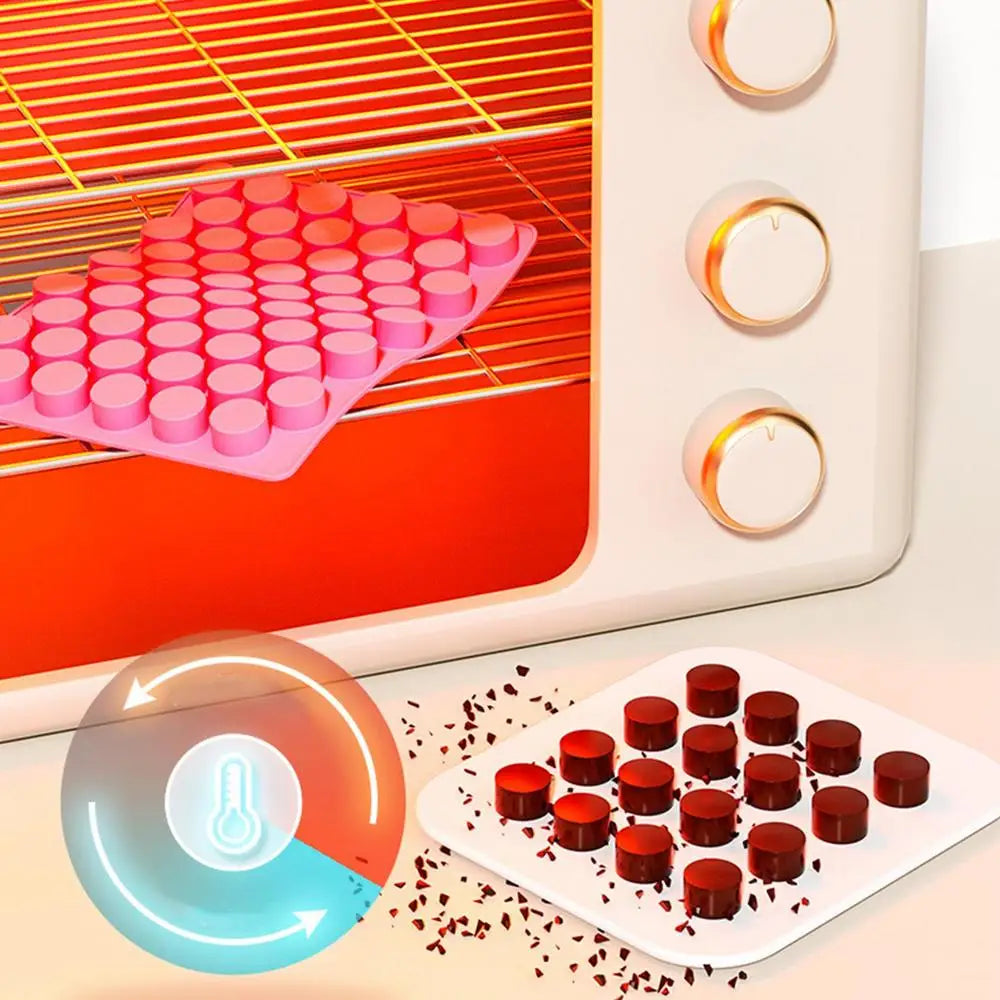 Round Silicone Molds Homemade Cupcake Baking Making Supply Non-stick 55-Cavity Silicone Cake Baking Cylinder Molds