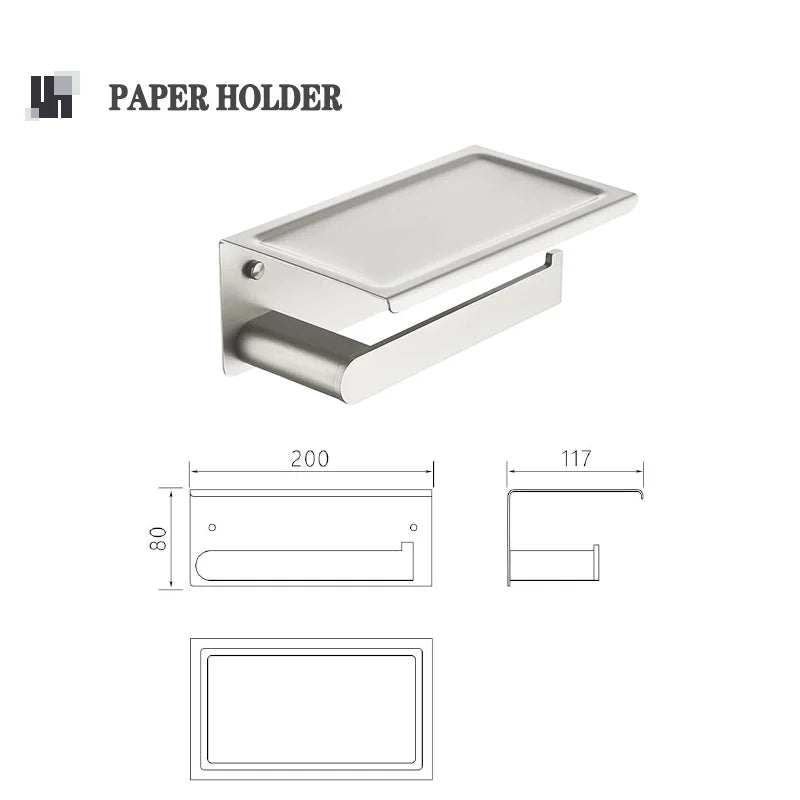 Bathroom Hardware Set Stainless Steel Bathroom Accessories Set Wall Mounted Towel Bar Towel Ring Toilet Paper Roll Holder Set