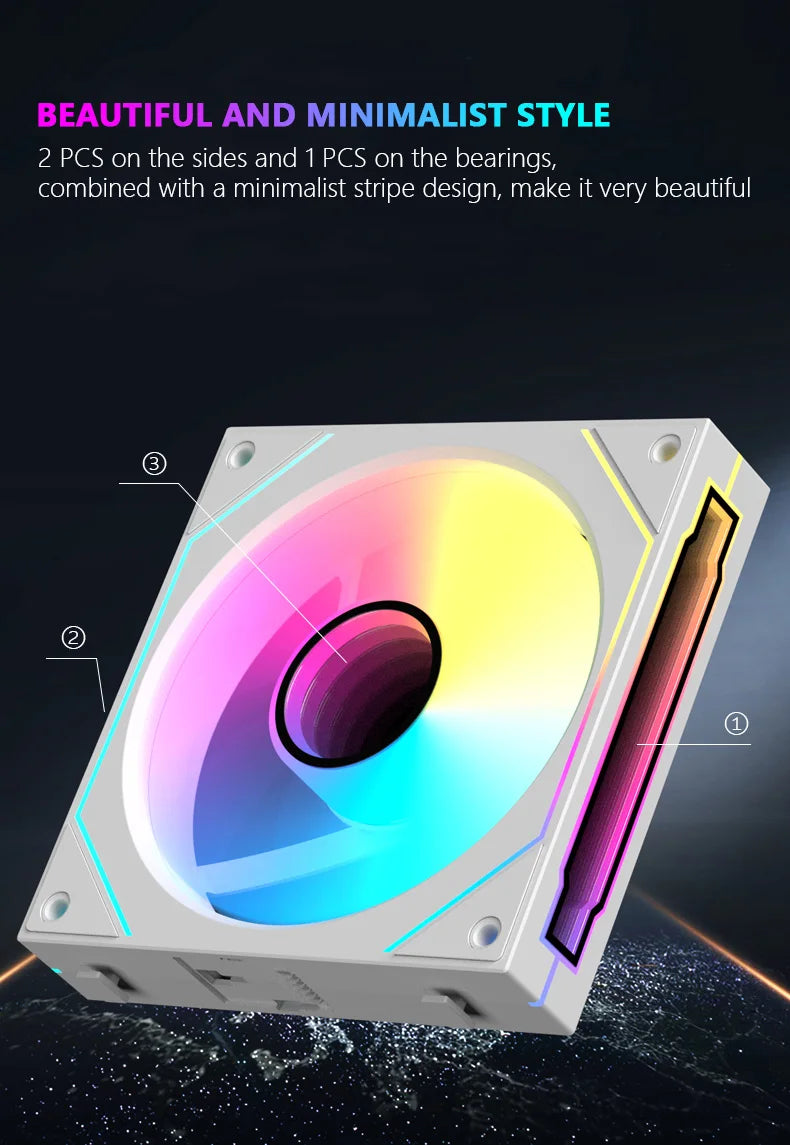 JUMPEAK MX120 240mm 360mm Modular Stackable Splicing PC 120mm Case Cooling Fan ARGB Infinite Mirror For Computer Water Cooler