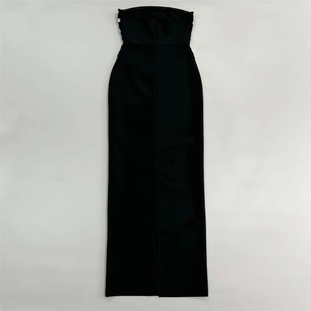 Women New Arrival Sexy Strapless Beading Bandage Dress Bodycon Clothes Club Party Evening Elegant Dresses