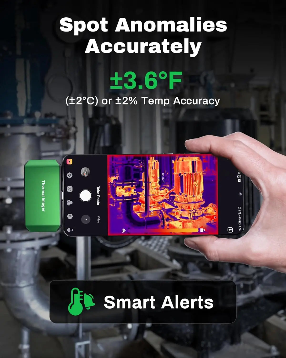 AMPBANK M256 256x192 IR High Resolution Thermal Imaging Infrared Camera 4 USB-typeC with 3D Analysis Works for Android