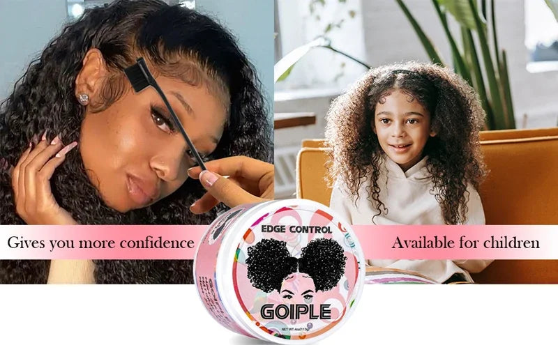 GOIPLE Long Lasting Hold Edge Control Gel for Black 4C Non-greasy Styling Wax Tame Frizz Slick Baby Hair Broken Finishing Cream