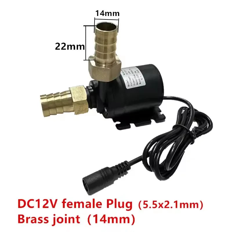 Water Pump High Pressure Ultra Quiet Solar DC12V/ 24V Lift 5M 800L/H Brushless Motor Submersible Water Pumps Quick Break Joint