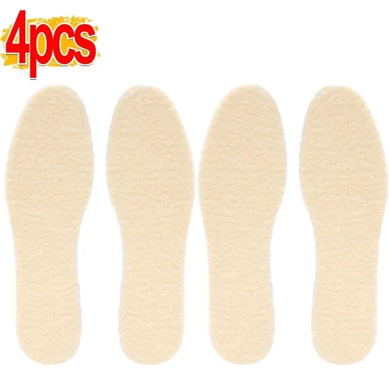 Natural lamb fleece insoles men women Winter keep warm insole soft wool thicken shoepad cashmere shoes insert thermal shoe pads