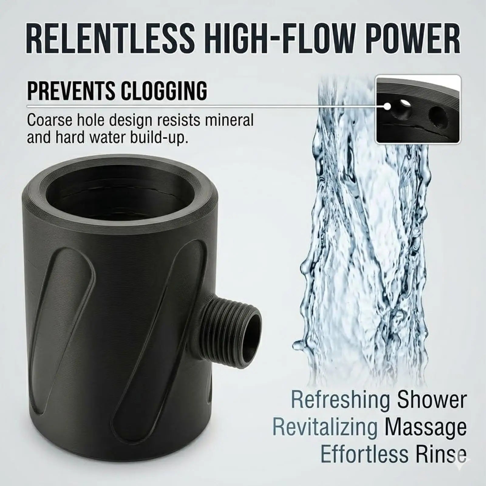 Men's Bathroom Shower Head Easy Installation Anti-Rust Wide-Coverage Handheld Shower Head Massager for Apartment Hotel Adults