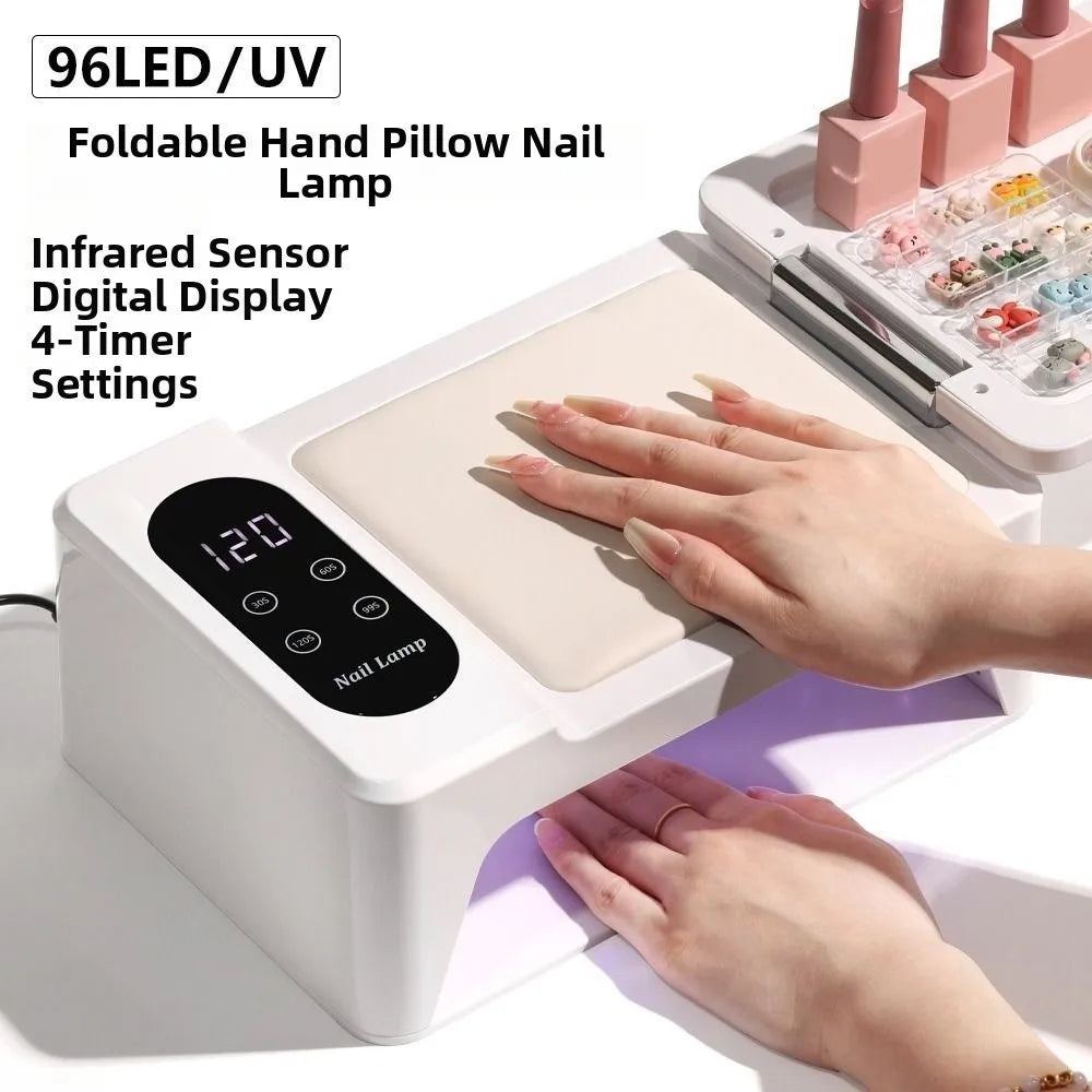Versatile Dual Hand Nail Dryer Lamp Flip Design 96 LEDS Nail Curing Lamp 30/60/99/120s Timer 2IN1 UV Nails Lamp Salon