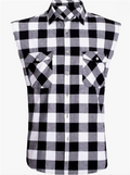 Men's Summer Fashion Casual Plaid Print Sleeveless T Shirt Vest Buckle Sanding 2024 Korean Style Mens Tank Tops Beach Vest