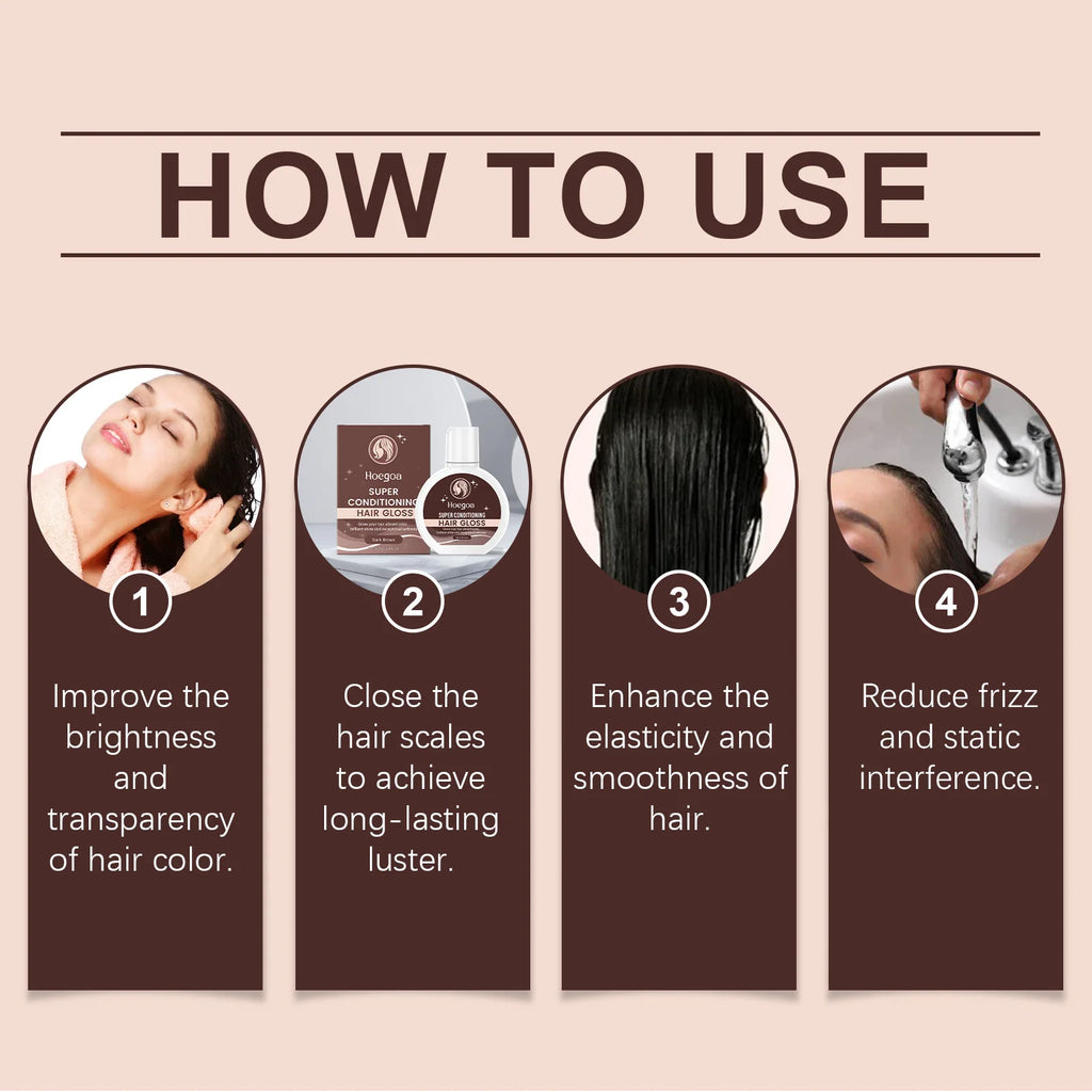 5Colors Super Gloss Hair Conditioner Gloss Rinse Out Semi-Permanent Hair Gloss that Enhances Color and Boosts Shine & Hydration