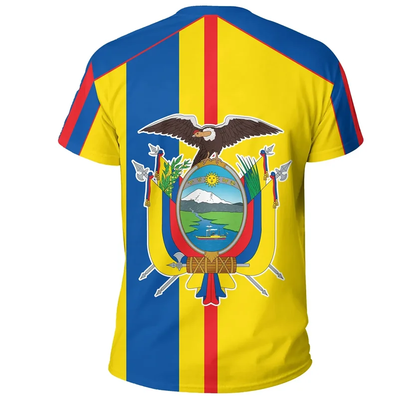 Ecuador Flag 3D Printed T-Shirt Men Women Sportswear Tee Shirts Crew Neck Short Sleeves Kids Summer Casual Street Loose T Shirt