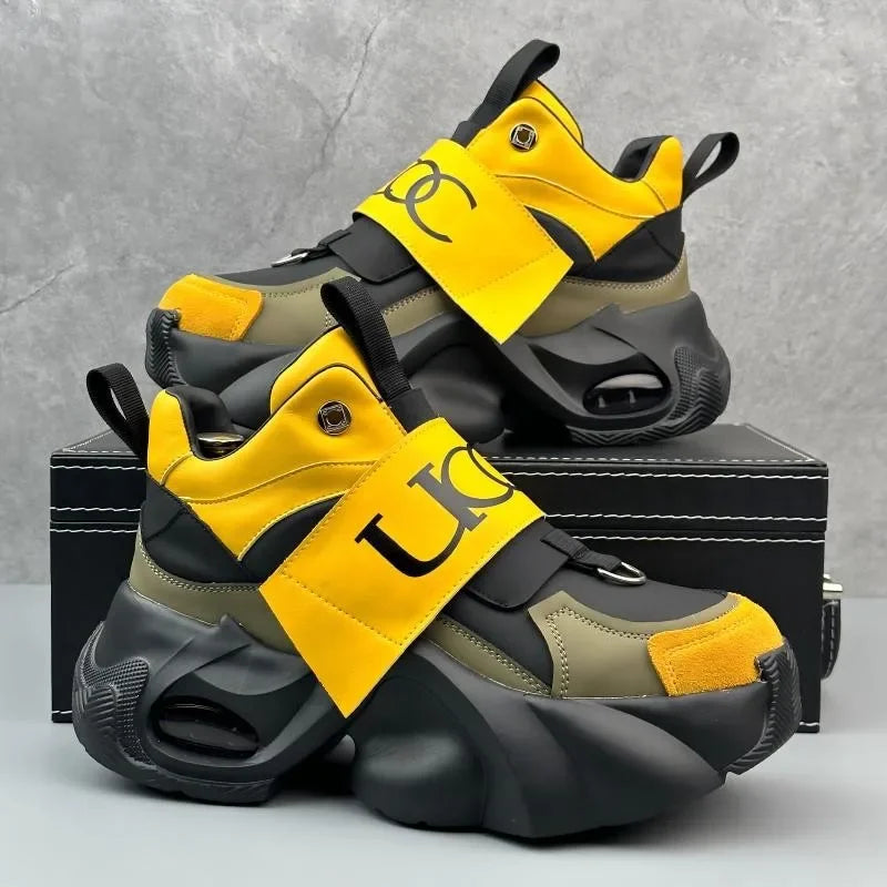 Men's Sport Shoes Comfortable Casual Running Shoes 2025 Spring Autumn Thick Bottom Heightening Korean Style Versatile Dad Shoes