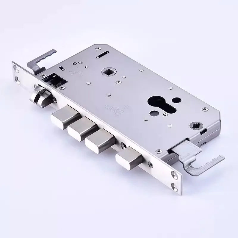 6068 304 Stainless Steel Security Door Lock Body With Hook Internal Gear Structure Anti Stuck for Smart Fingerprint Lock