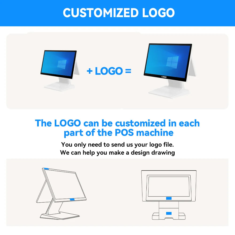 Dual Screen Terminal Cash Register POS All In One System Windows 10/Android For Supermarket Cash Registers Can Connect Printer