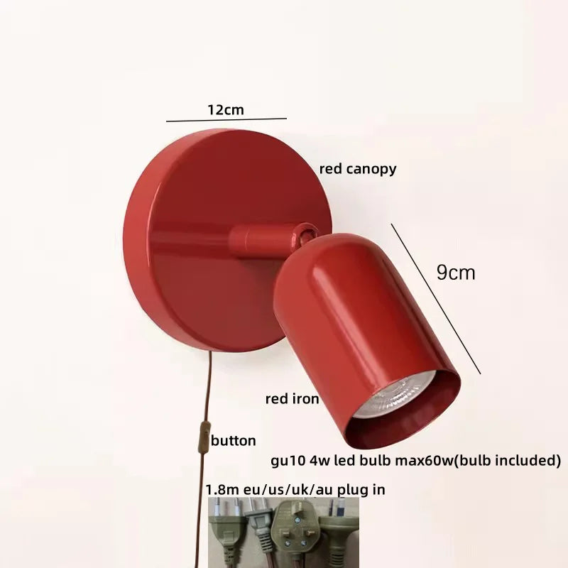IWHD Nordic Modern LED Wall Lamp Sconce Pull Chain Switch Bedroom Living Room Corridor Cream Style Stair Light Fixture Luminaria