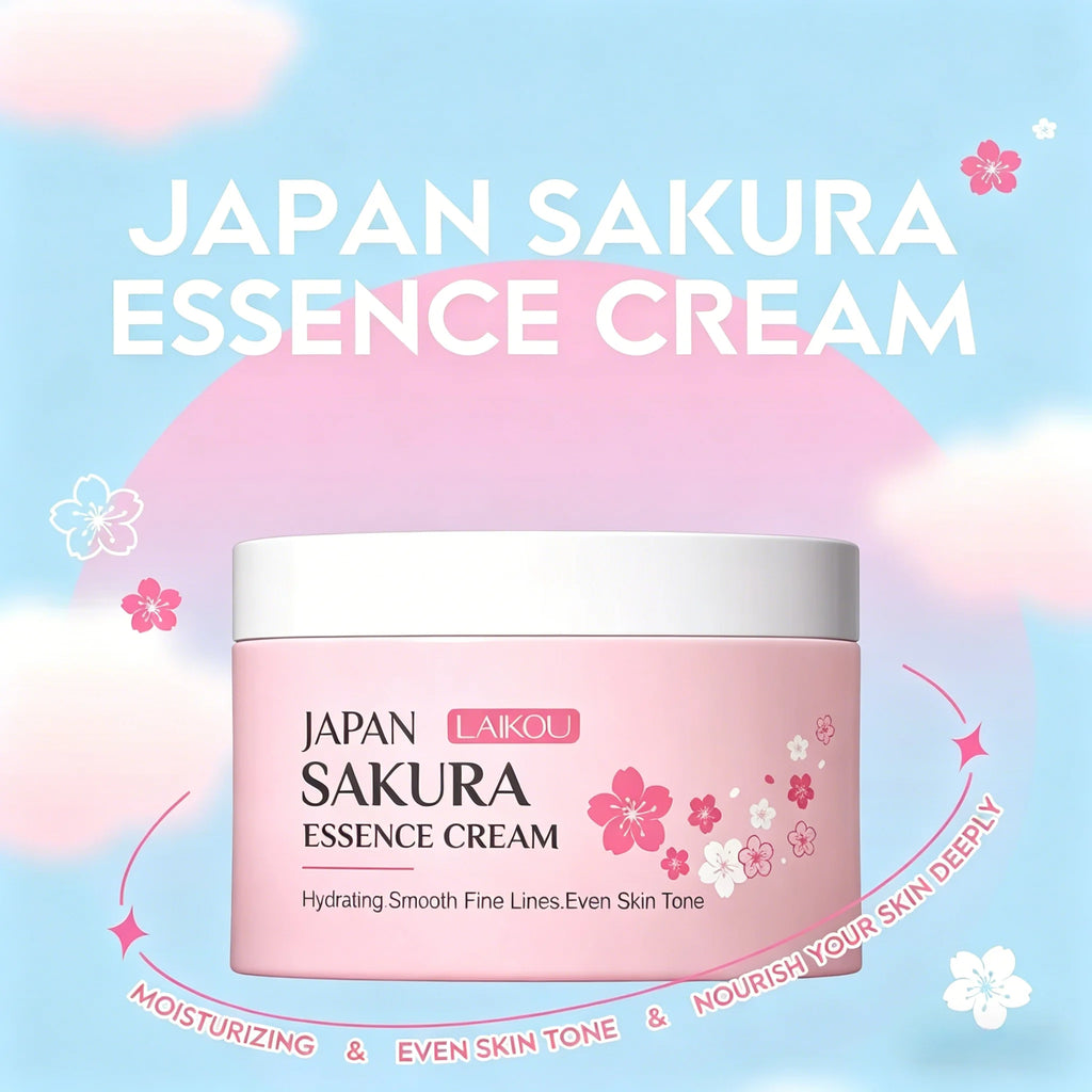 LAIKOU Japan Sakura Essence Cream Cherry Blossom Facial Cream Heavy Moisturizer Hydrating Dry Rough Skin Face Care 25/60g ﻿