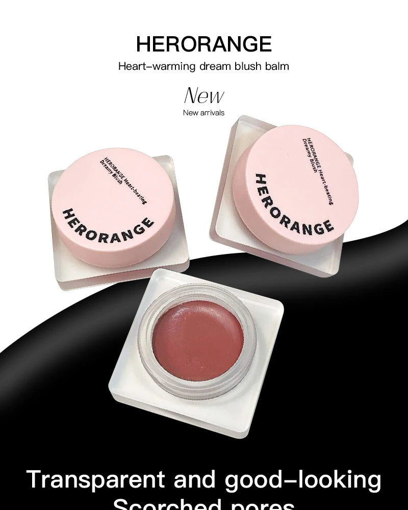 Purple Blush Cream Cheek Rouge Rose Brown Mud Palette Long-Lasting Waterproof Monochrome Brighten Face Moisturizing Blush Makeup