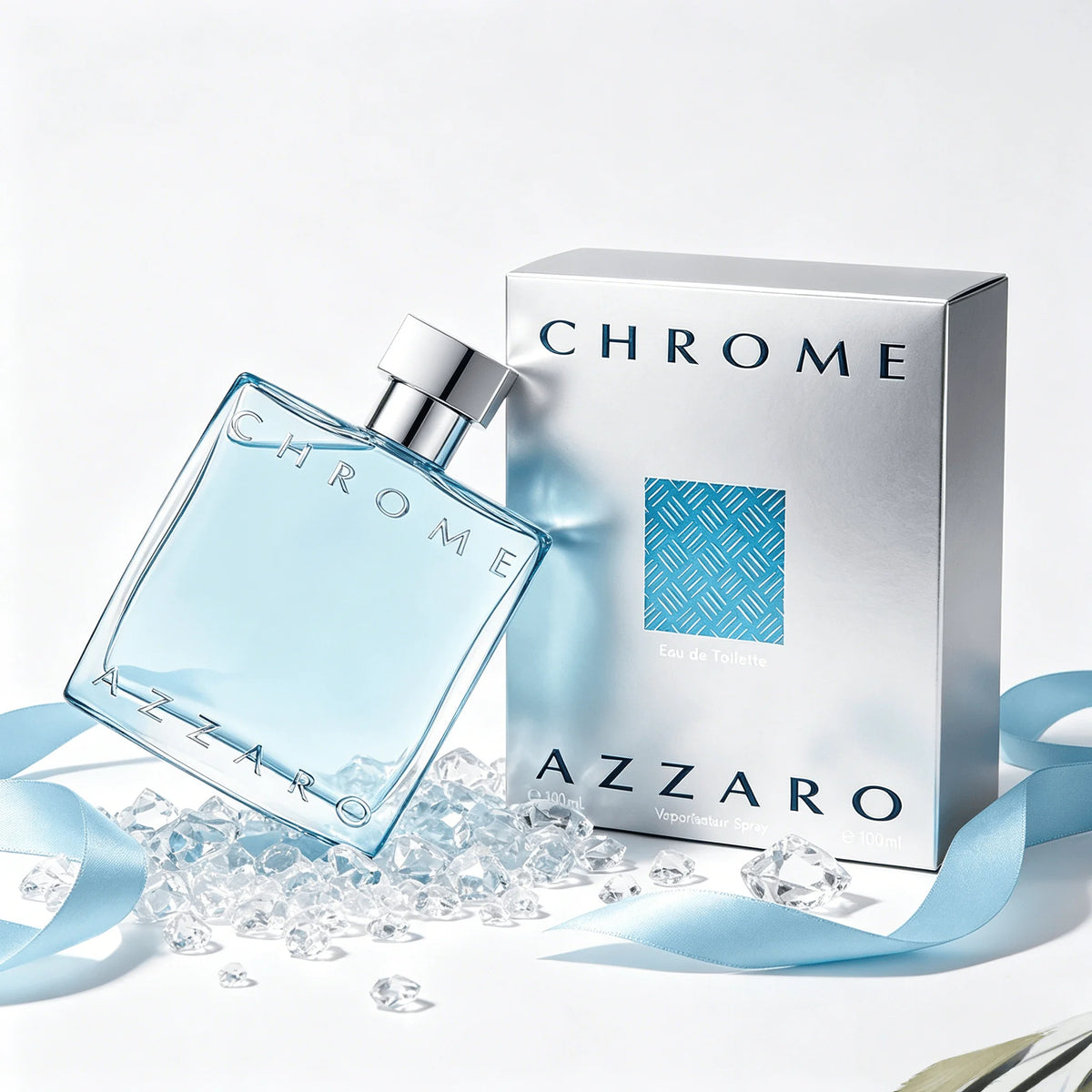 Azzaro Chrome Eau de Toilette - Fresh Aquatic Mens Cologne - Citrus, Woody, Musky Fragrance -Fresh Notes of Bergamot - Everyday Wear - Classic Summer Beach Scent - Luxury Perfumes for Men
