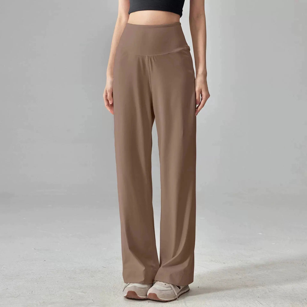Women's High-Waisted Loose Sporty Wide-Leg Pants with Breathable and Casual Fit for Outdoor Wear