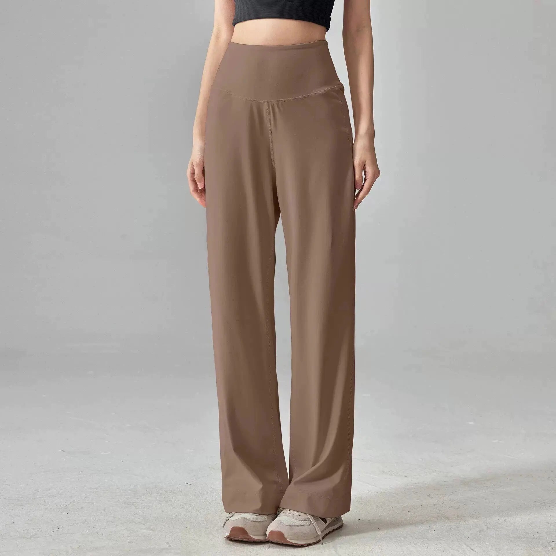 Women's High-Waisted Loose Sporty Wide-Leg Pants with Breathable and Casual Fit for Outdoor Wear