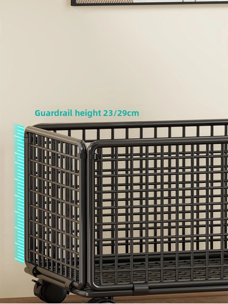 Floor Standing Kitchen Organizer - Single Tier Vegetable Storage Rack with Baskets - Multi-Functional Home Kitchen Shelf