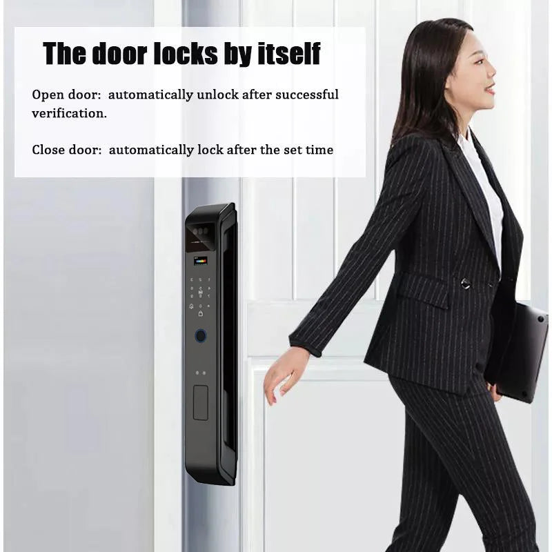 3D Face Recognition WIfi Tuya APP Remote Unlock Voice Intercom Smart Door Lock With Camera Fingerprint Password Digitl Door Lock
