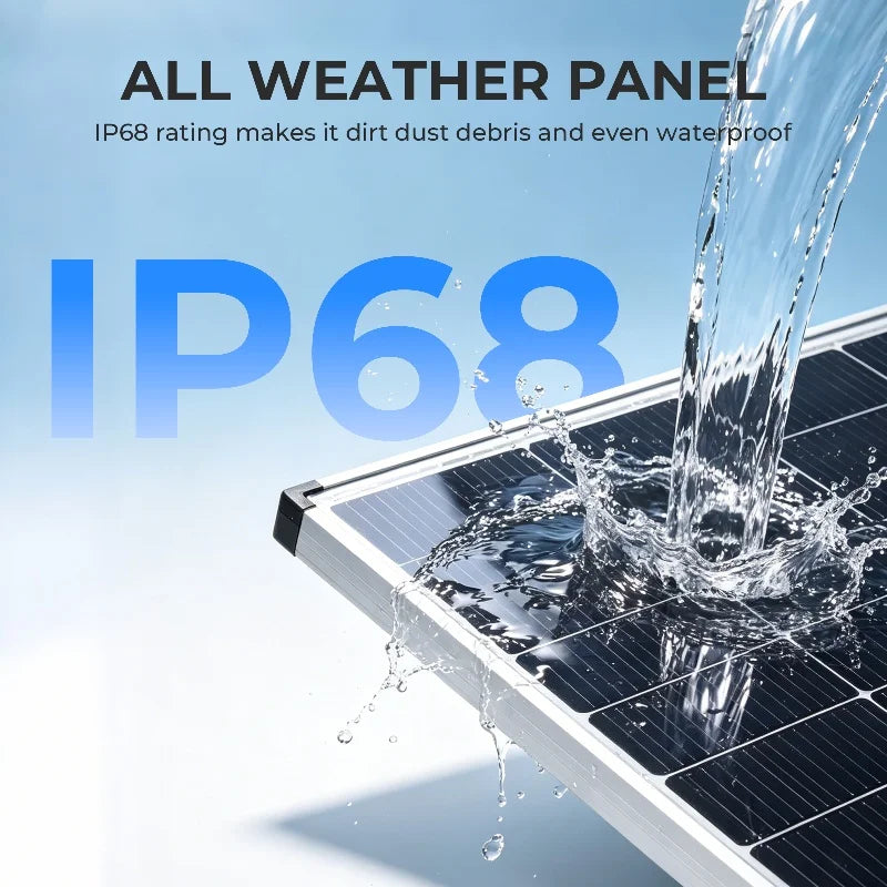 AeternaSol 400W/200W Watt 25% High-Efficiency PV Power for Home Rooftop 18B N-Type Solar Panel 12V Monocrystalline Solar Panel 18BB Cells High Efficiency Module RV Marine Boat Caravan Off Grid Monocrystalline Solar Panels Cha
