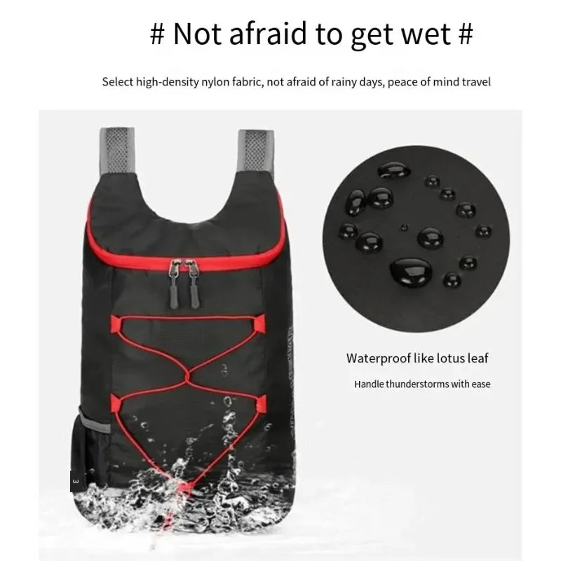 Camping Hiking Multifunctional Outdoor Folding Sports Backpack Ultra Lightweight Carrying Waterproof Nylon Fabric Fitness Bag