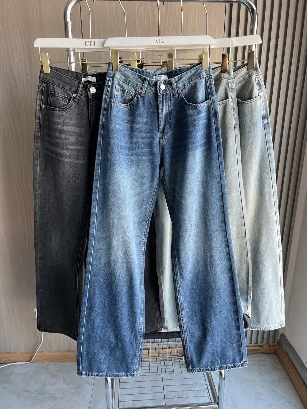 Z1975 straight height waist long jeans 2025 ETJ Autumn/Winter New Wash Product y2k Classic  Jeans for women