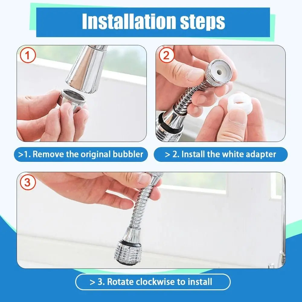 1Set Booster Nozzle Extender 360 Degree Faucet Water Saver Universal Rotating Bubbler Dual Mode Bathroom Kitchen Tools