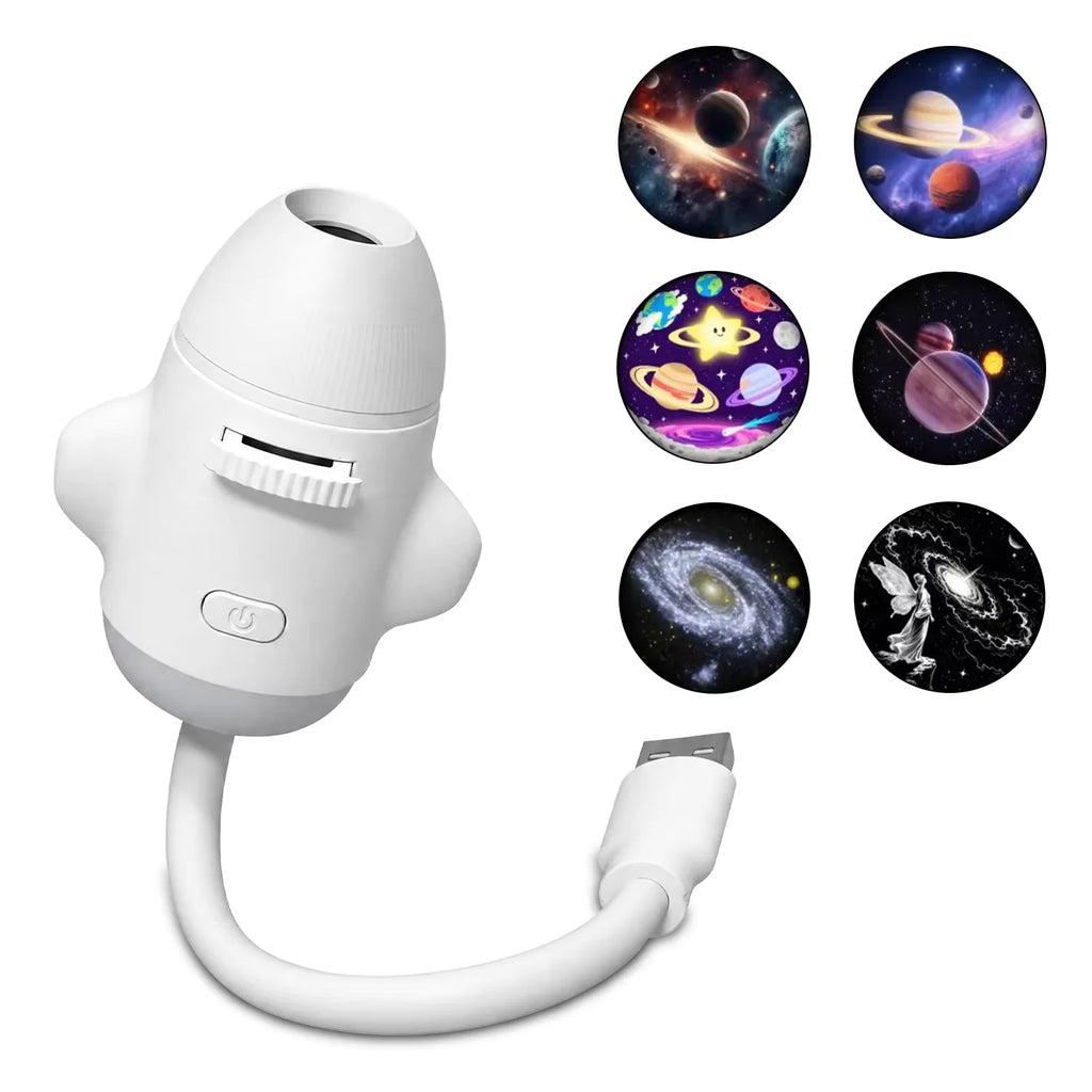 2 In 1 Usb Mini Galaxy Star Projector Night Light 12 Films Starry Sky Ambient Light For Car Home Decoration For Adults And Kids