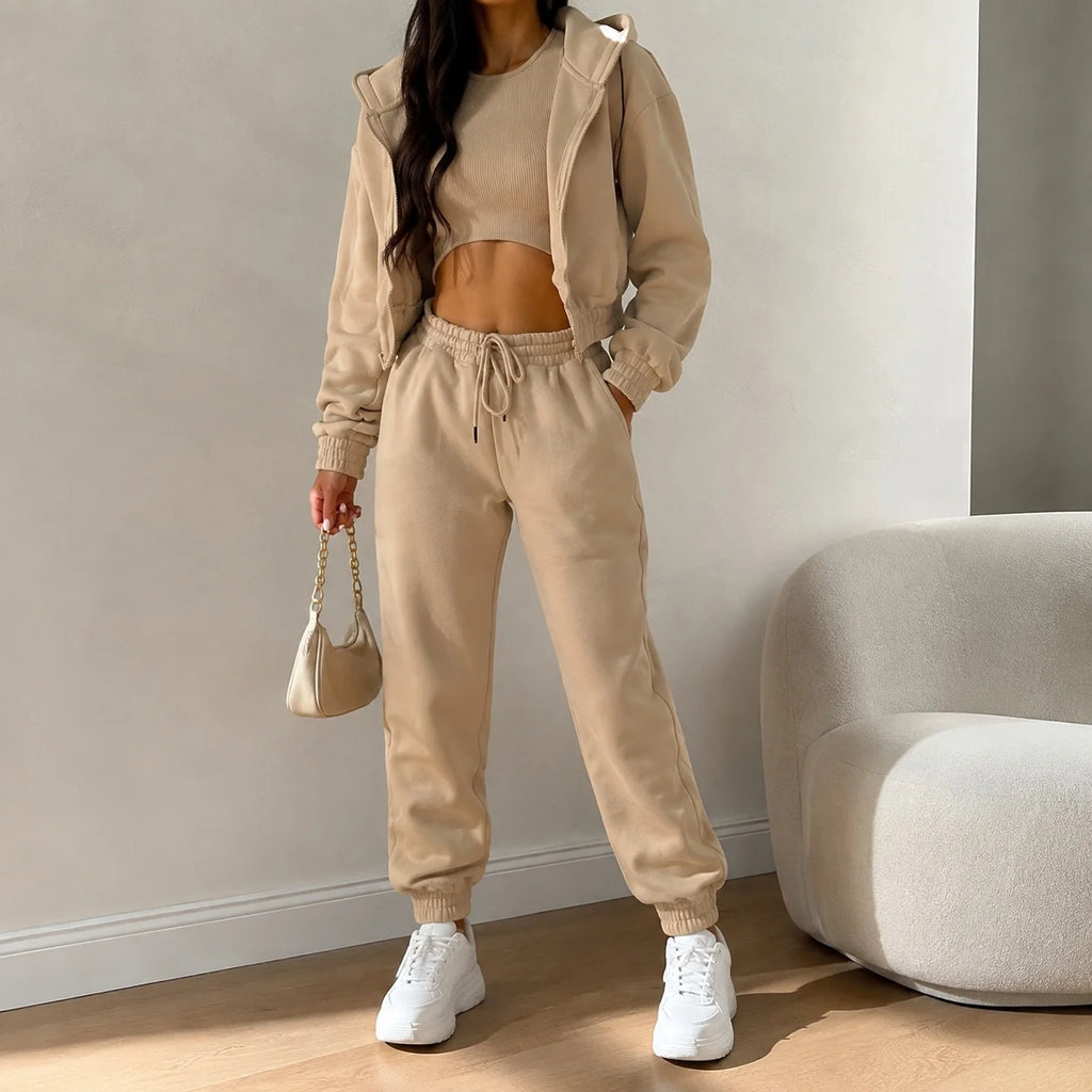 Women Two Piece Sets Knit Cardigan Long Sleeve Jogger Pants Tracksuit Matching Outfit Casual Loungewear Fall Winter Wear