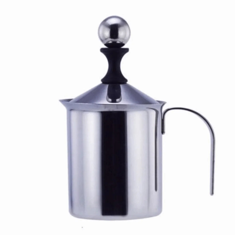 Double Mesh Stainless Steel Milk Frother Professional Modern Simplicity Manual Milk Frother Handheld Design
