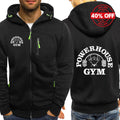 2025 Hoodies Hooded Spring Autumn Man's Jacket Long Sleeve Zipper Design Powerhouse Gym Logo Logo Print Slim Fit Casual Coat