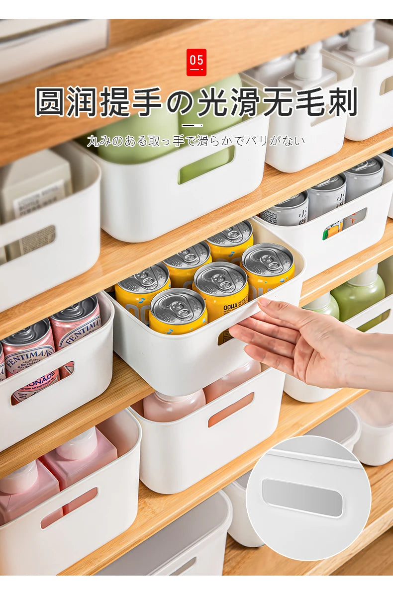 Elegant Japanese-Inspired Kitchen Organizer Multi-Compartment Drawer Storage Convenient Snack Basket for Home Use