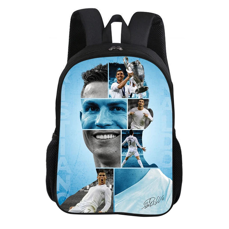 CR Football Star Knapsack Rucksack Child Bookbag  Ronaldo School Backpack Football Sports Backpack Fashion Schoolbag Kids Gift