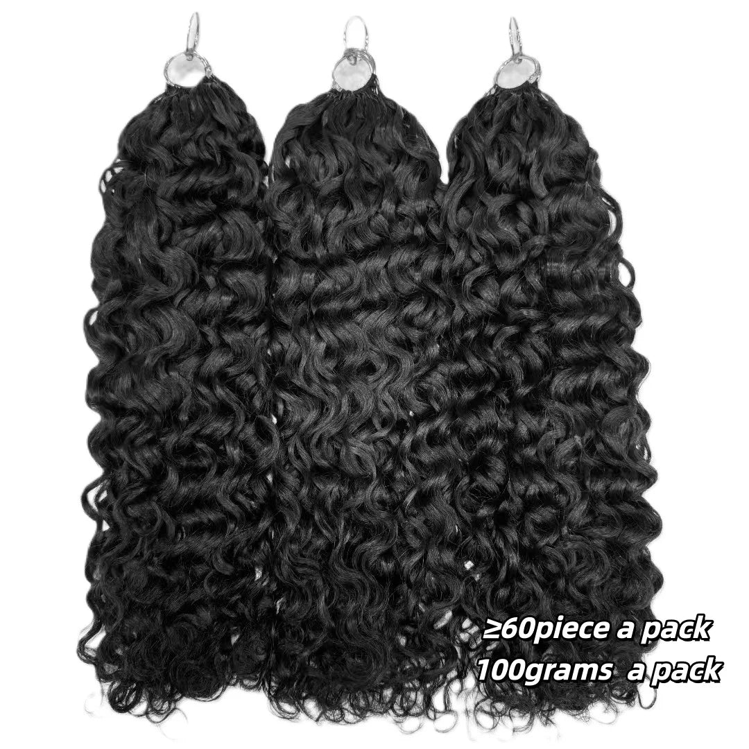 NABI Pre-Separated Crochet Human Hair Bundle Miracle Knots Braiding 14-18inch Water Wave Curly Human Hair for Women