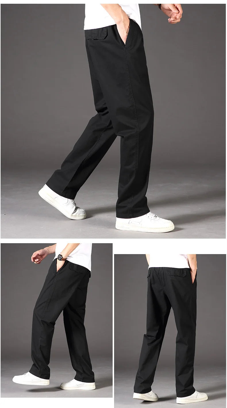 Plus Size Men's Cargo Pants Casual Loose Multi Pocket High Quality Cotton Pants Long Trousers Mens Jogger Pants 5XL 6XL