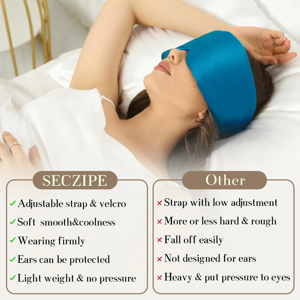 Mulberry Silk Sleeping Mask Eyepatch Blocking Light Eyemask Eyeshade Soft Padded Slaapmasker Travel Sleeping Aid for Sleep Patch