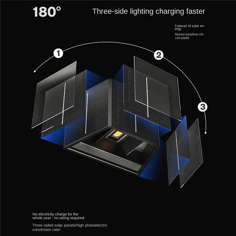 A36T-Outdoor Up-Down Lighting LED Lamp Solar Wall Washing Lights For Courtyard Garden Dimmable