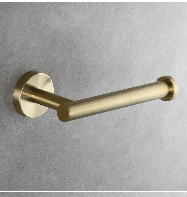 Brushed Gold 304 Stainless Steel Bathroom Paper Towel Holder Wall Mounted Toilet Roll Holder Toilet Paper Holder Tissue Box