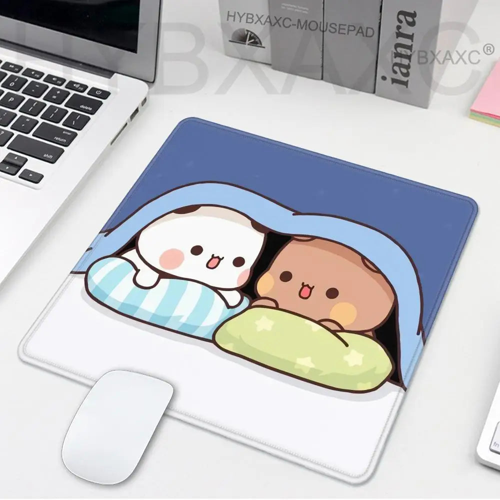 Cute Cartoon Couple DUDU BUBU Mousepad Small LockEdge Mouse Pad For Gamers Computer Desk Pad Rectangular Anti-slip Rubber