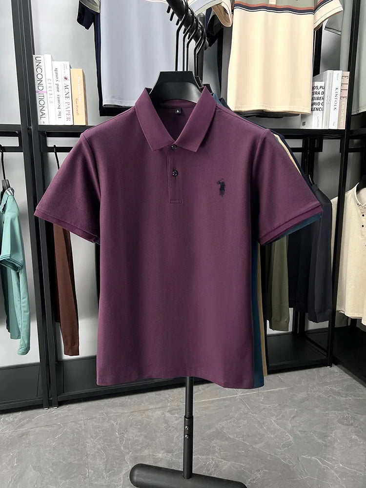 Designer brand 100% cotton short sleeve polo shirt fashion luxury pony embroidery men's summer casual high-quality Paul T-shirt