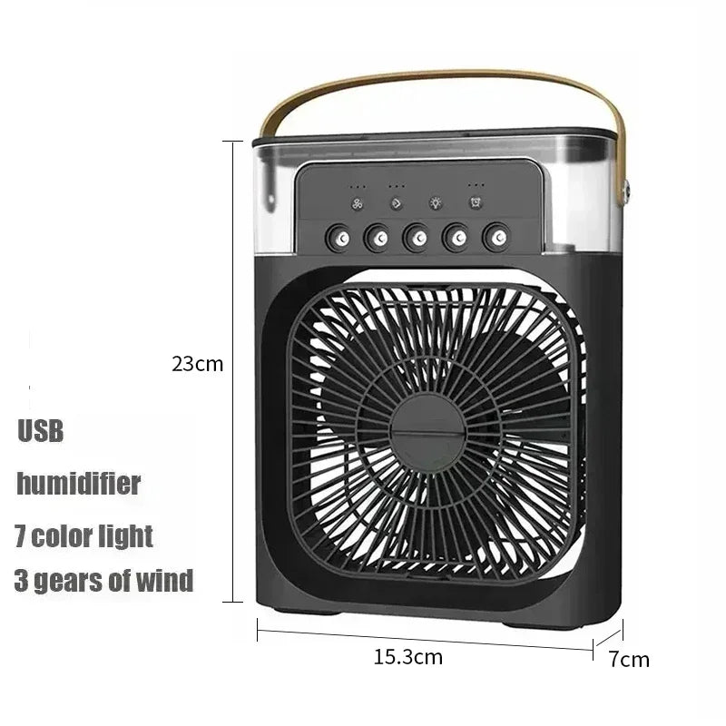 3 In 1 Small Air Conditioner Home Air Cooler LED Night Light Portable Humidifier Wind Adjustment Fan Office Home Fan