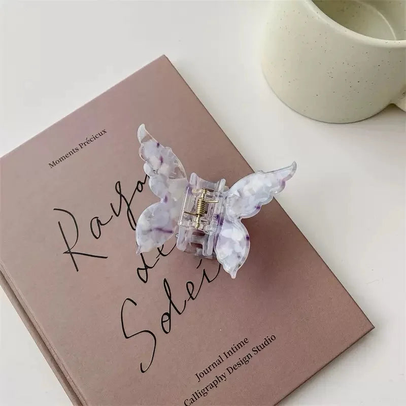 Super Fairy Three-Dimensional Butterfly Half-Tied Hair Back Of The Head Acetate Clip Hair Accessories For Women