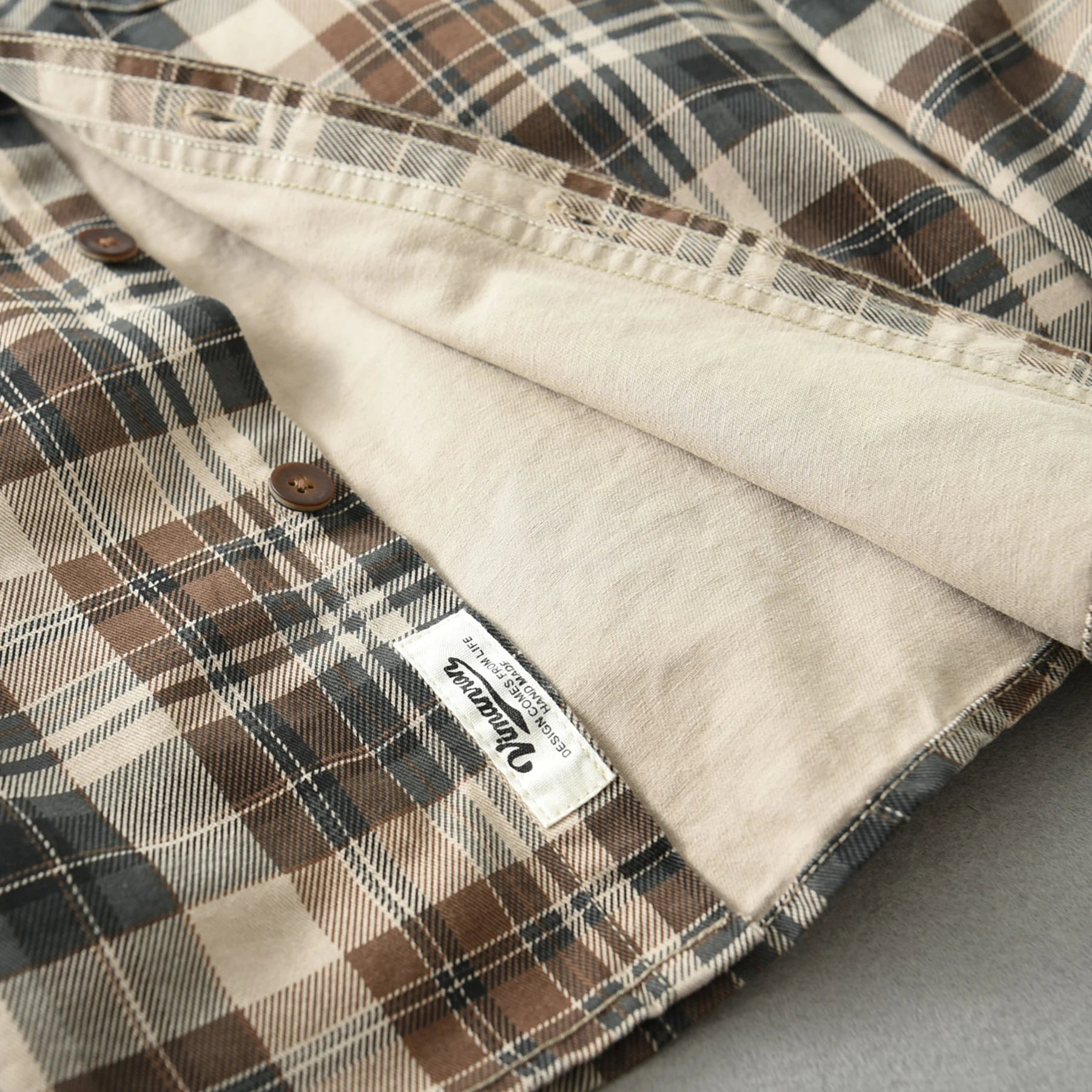 100% cotton vintage wash plaid shirt Men's spring and autumn casual long-sleeved shirt jacket