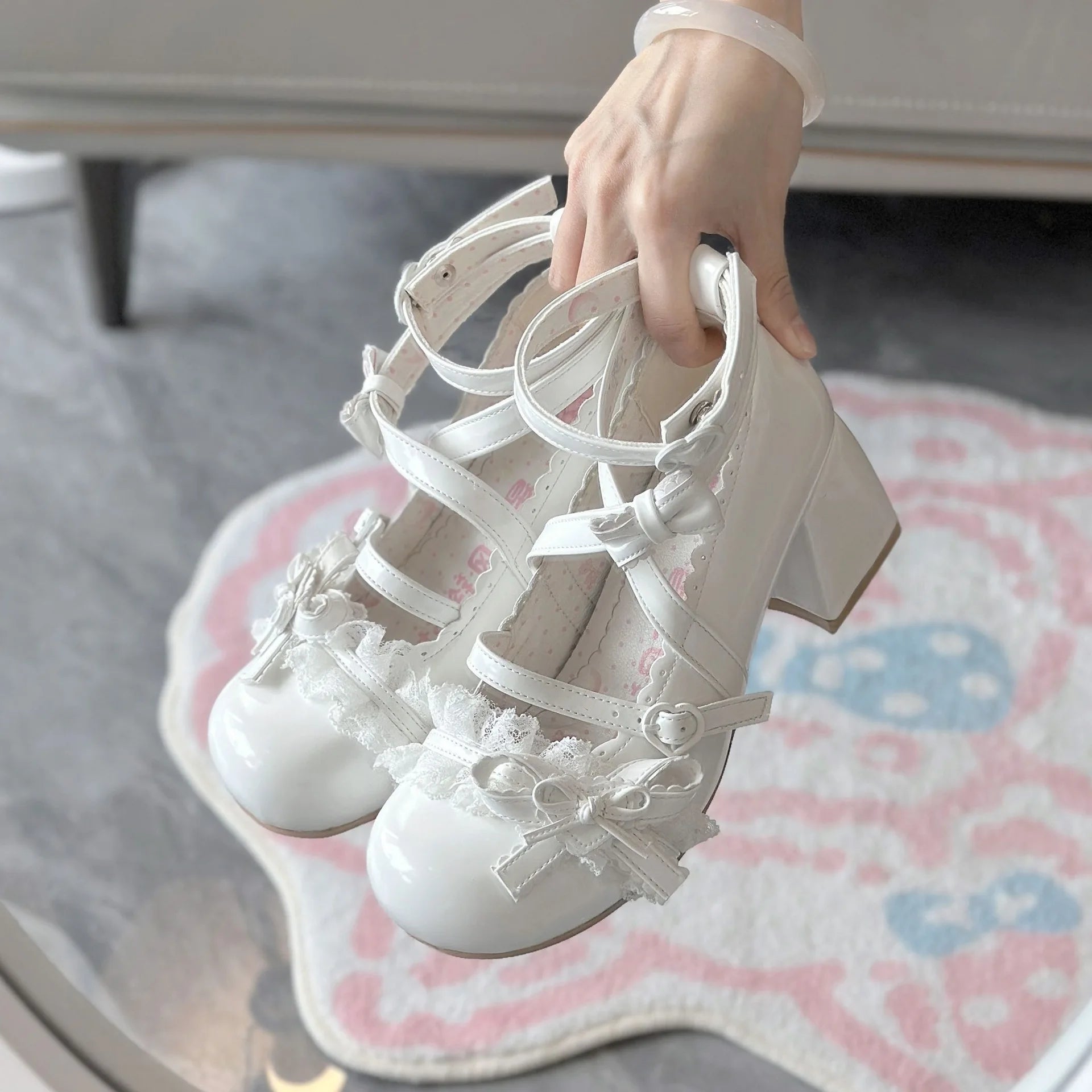 Fashion Princess Style Woman Shoe Spring New Round Toe Heel Simple Versatile Mary Jane Shoes Comfort Non Slip Womens Casual Shoe