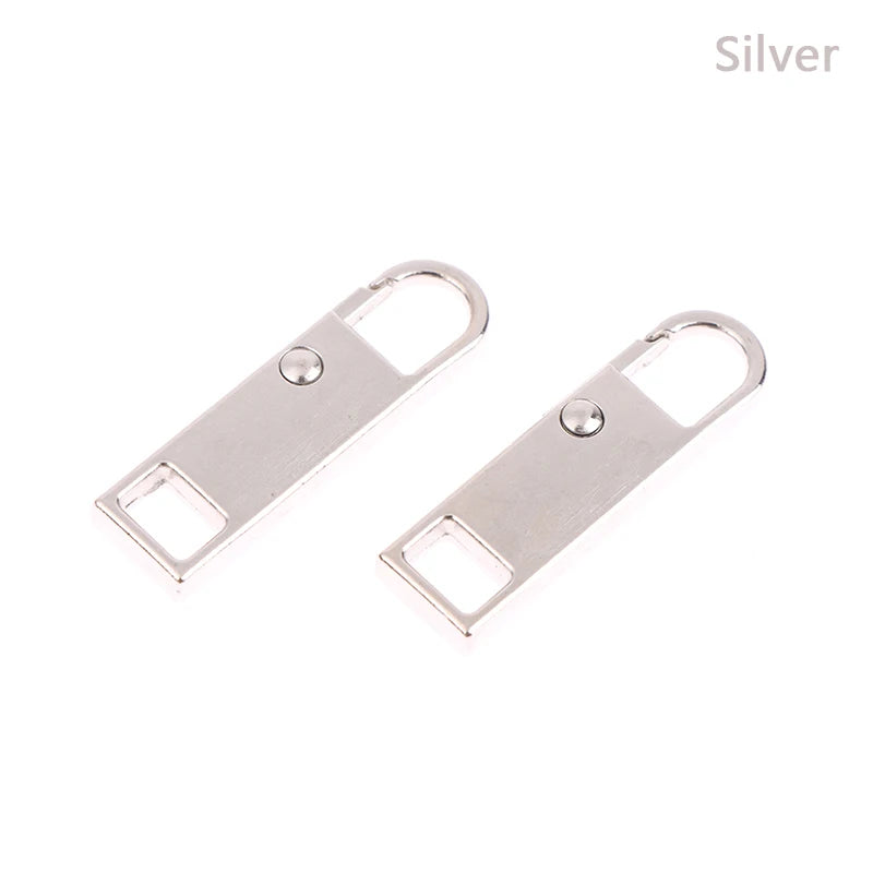 2Pcs Zipper Slider Puller Replacement Removable Zipper Head Luggage Schoolbag Coat Clothes Shoes Boots Metal Zipper Pendant Pull